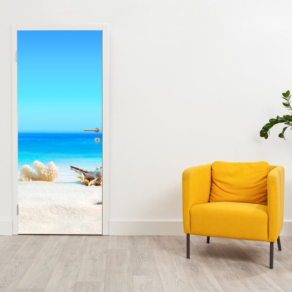 Fototapeta na dveře - Zátiší s mušlemi (95x205cm)