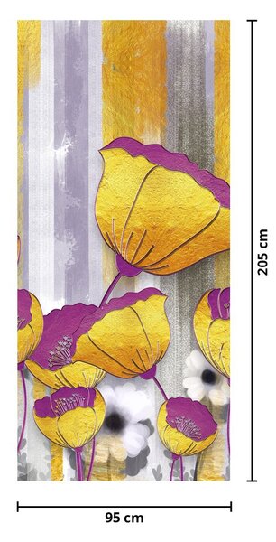 Fototapeta na dveře - Ilustrace květin (95x205cm)