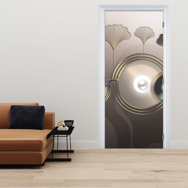 Fototapeta na dveře - Zlatohnědá abstrakce (95x205cm)