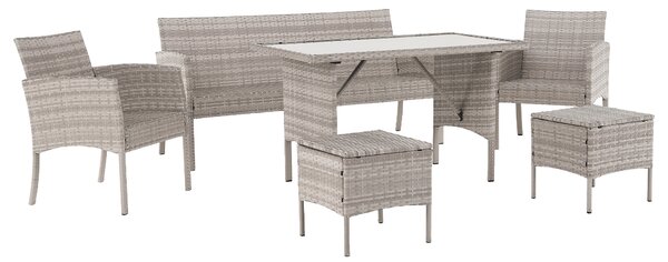 KONDELA Zahradní ratanový set, světle šedá, LALEN