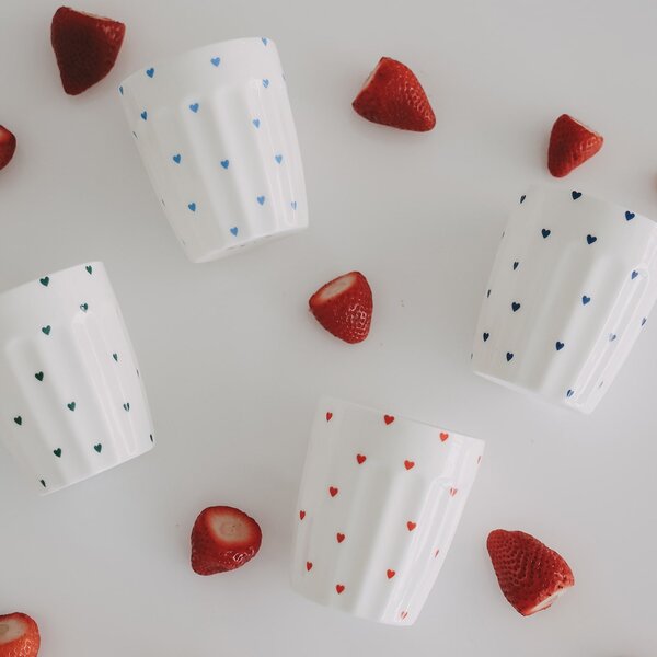 Porcelánový hrnek Mini Hearts 290 ml – dark blue