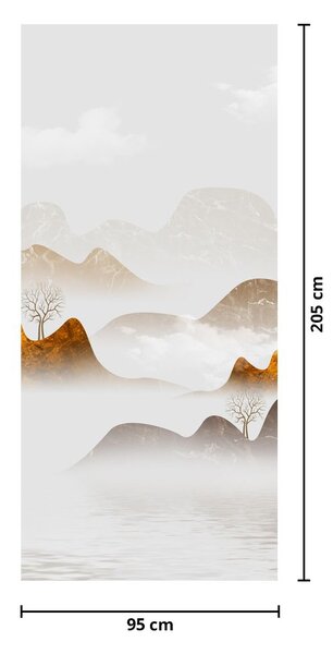 Fototapeta na dveře - Hory v mlze (95x205cm)