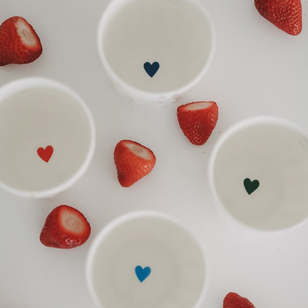 Porcelánový hrnek Mini Hearts 290 ml – dark blue