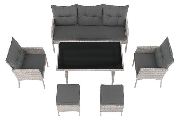 KONDELA Zahradní ratanový set, světle šedá, LALEN