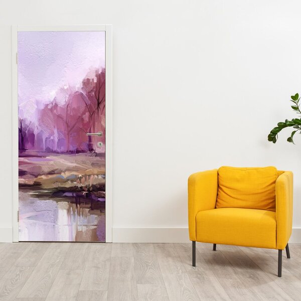 Fototapeta na dveře - Podzimní krajinomalba (95x205cm)
