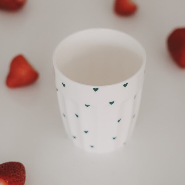 Porcelánový hrnek Mini Hearts 290 ml – green
