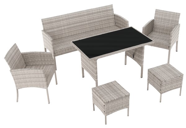 KONDELA Zahradní ratanový set, světle šedá, LALEN