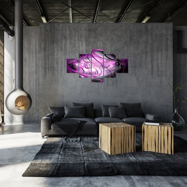 Obraz krásné fialové abstrakce (125x70 cm)