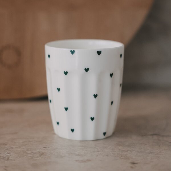 Porcelánový hrnek Mini Hearts 290 ml – green