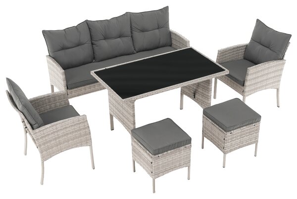 KONDELA Zahradní ratanový set, světle šedá, LALEN