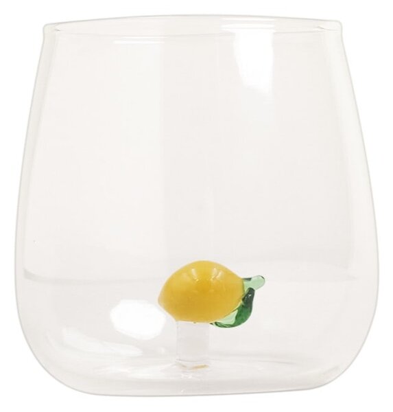 Sklenice na vodu s dekorací 370 ml – Lemon