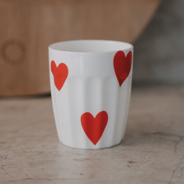 Porcelánový hrnek Hearts 290 ml – red