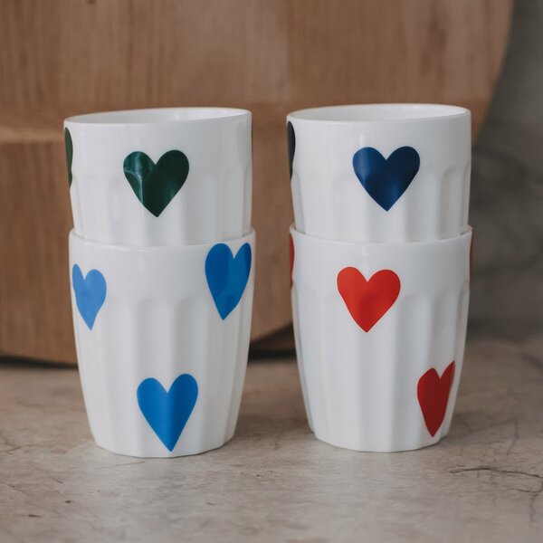 Porcelánový hrnek Hearts 290 ml – red