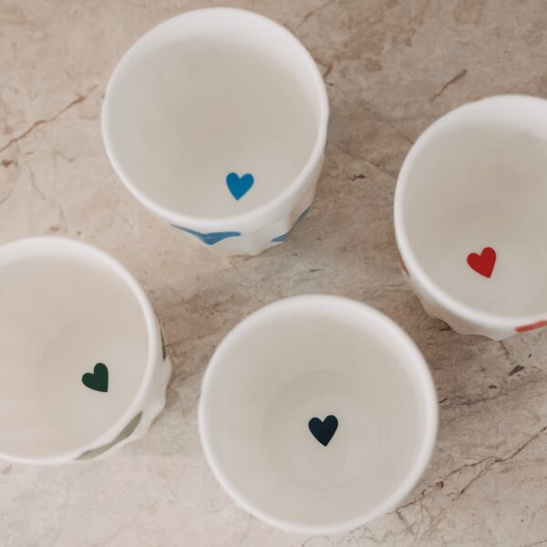 Porcelánový hrnek Hearts 290 ml – red