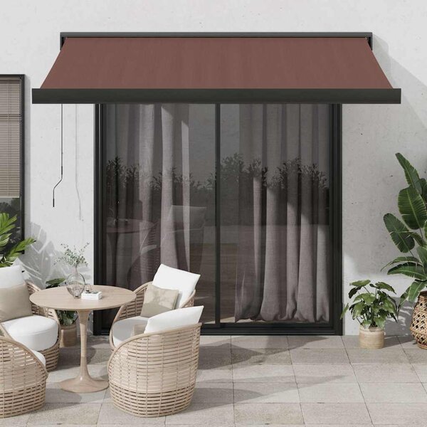 Ručně zatahovací markýza hnědá 350 x 250 cm 3215724