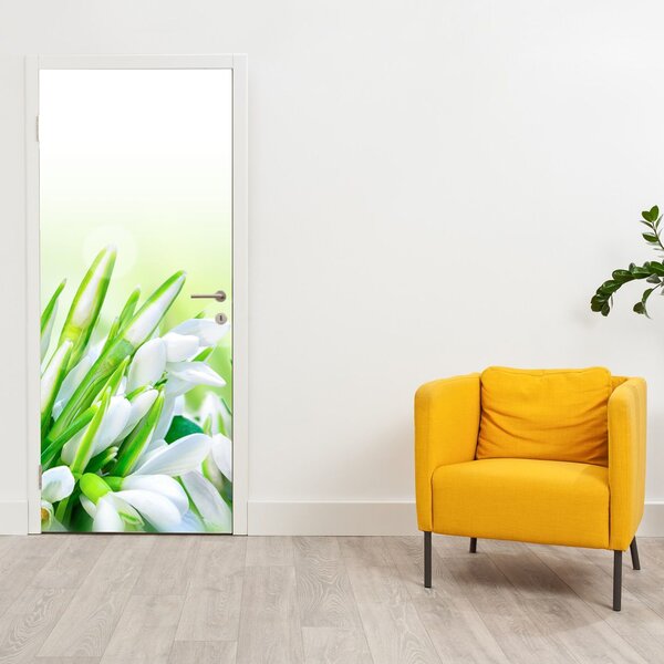 Fototapeta na dveře - Sněženky (95x205cm)