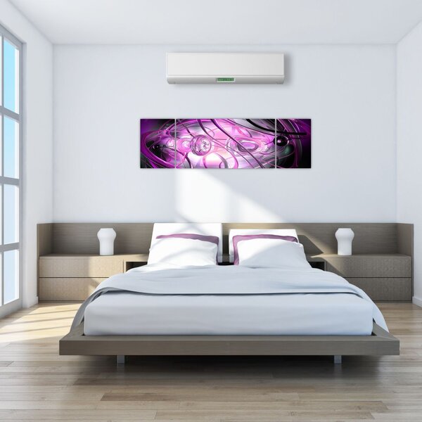 Obraz krásné fialové abstrakce (170x50 cm)