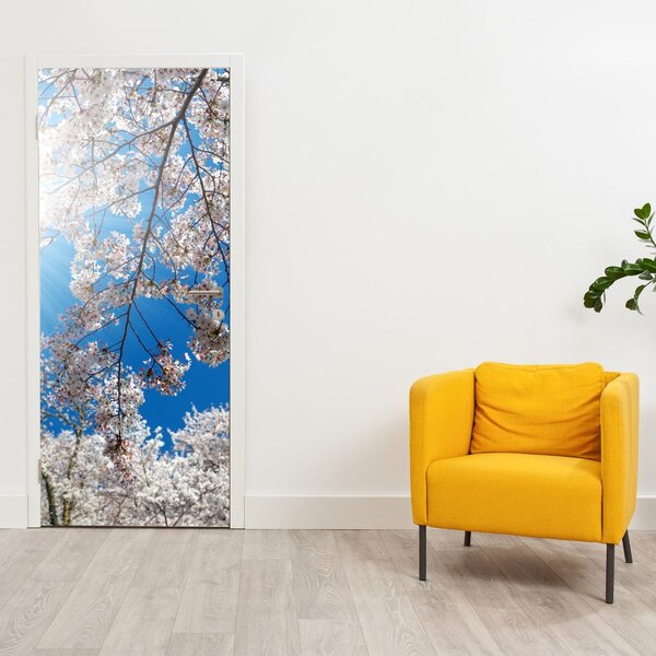 Fototapeta na dveře - Třešňové květy (95x205cm)