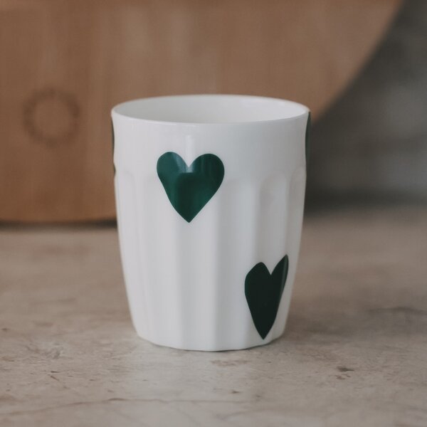 Porcelánový hrnek Hearts 290 ml – green