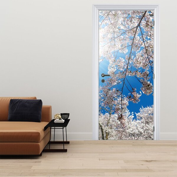 Fototapeta na dveře - Třešňové květy (95x205cm)