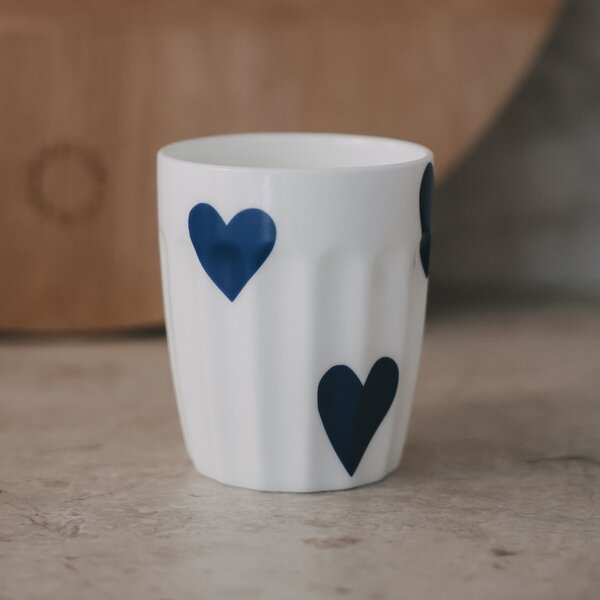 Porcelánový hrnek Hearts 290 ml – dark blue