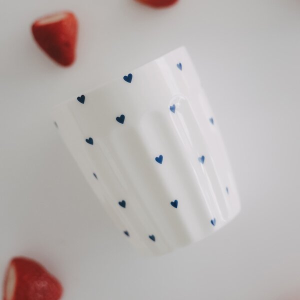Porcelánový hrnek Mini Hearts 290 ml – dark blue