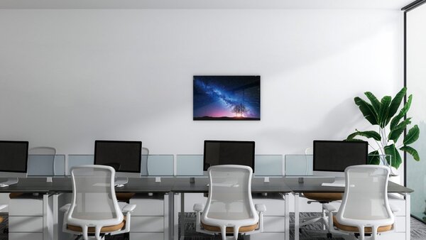 ALLboards Skleněný obraz MLÉČNÁ DRÁHA A STROM 60x40 cm