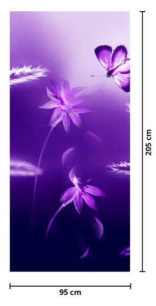 Fototapeta na dveře - Motýlí louka (95x205cm)