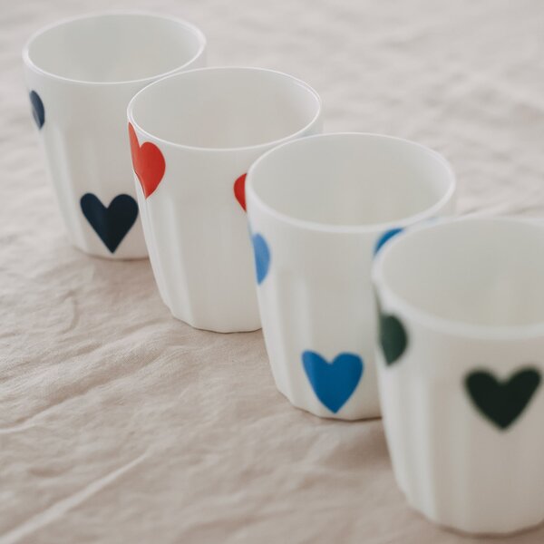 Porcelánový hrnek Hearts 290 ml – red