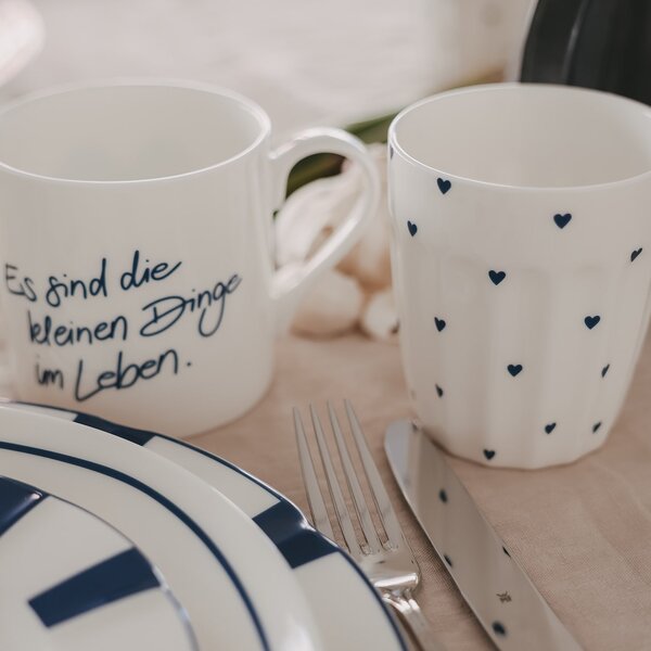 Porcelánový hrnek Mini Hearts 290 ml – dark blue