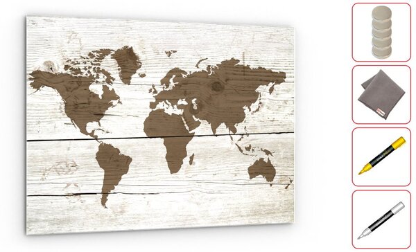 Skleněný obraz 60x40 cm ALLBoards SVĚTLÁ MAPA TS64_30103