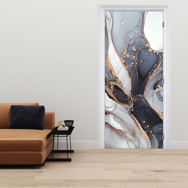 Fototapeta na dveře - Šedý mramor (95x205cm)