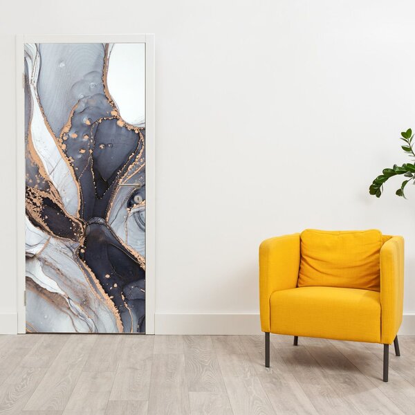 Fototapeta na dveře - Šedý mramor (95x205cm)