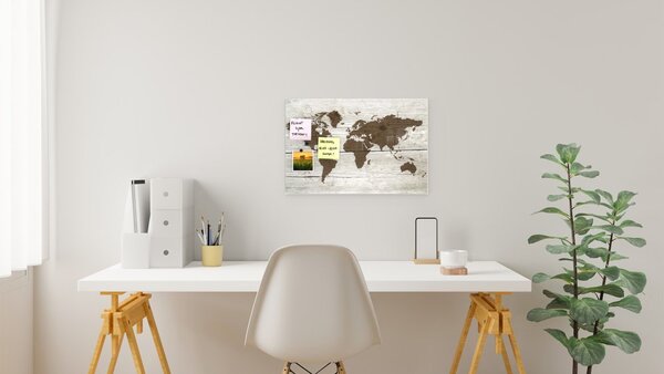 Skleněný obraz 60x40 cm ALLBoards SVĚTLÁ MAPA TS64_30103