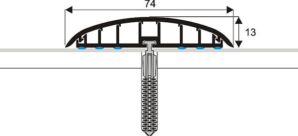 Přechodový profil 74 mm, oblý (samolepící narážecí) | pro vedení kabelů Bílá J2