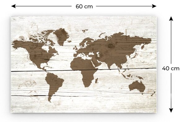 Skleněný obraz 60x40 cm ALLBoards SVĚTLÁ MAPA TS64_30103