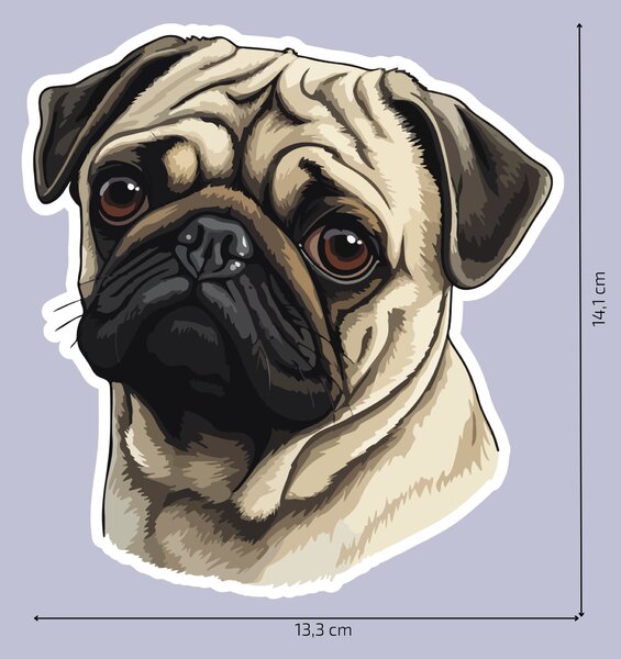 PIPPER. Nálepka Mops Velikost: 60cm