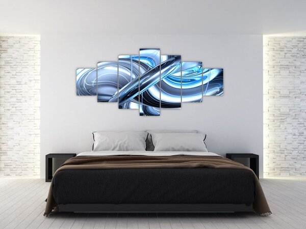 Obraz modré abstrakce (210x100 cm)