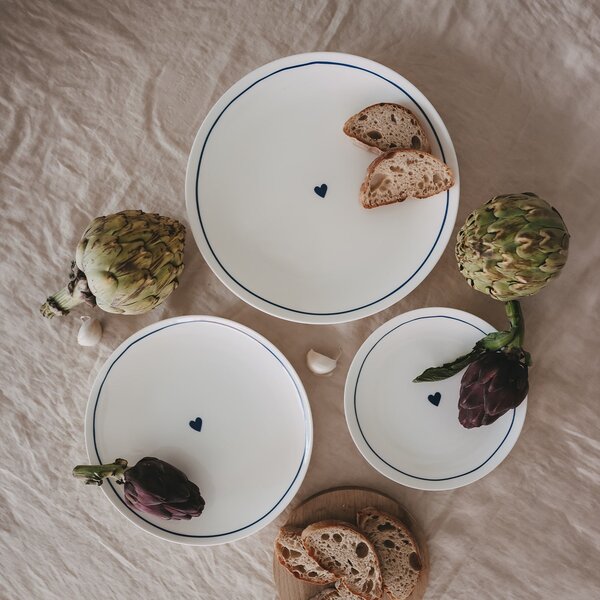 Porcelánový talíř Heart Ø 20,4 cm – dark blue