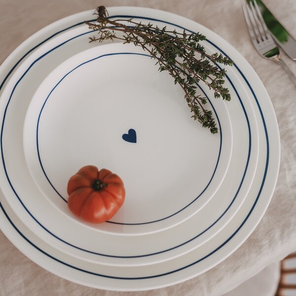 Porcelánový talíř Heart Ø 20,4 cm – dark blue