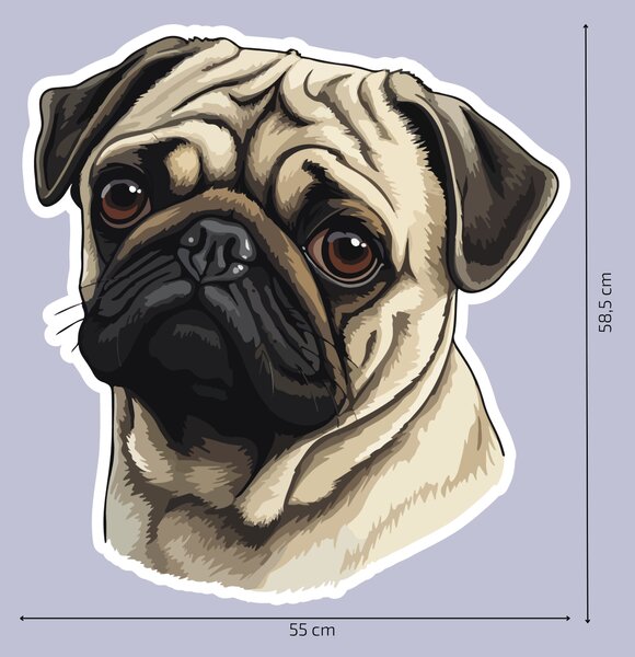 PIPPER. Nálepka Mops Velikost: 60cm