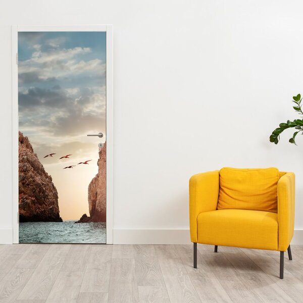 Fototapeta na dveře - Západ slunce nad útesy (95x205cm)