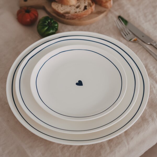 Porcelánový talíř Heart Ø 20,4 cm – dark blue