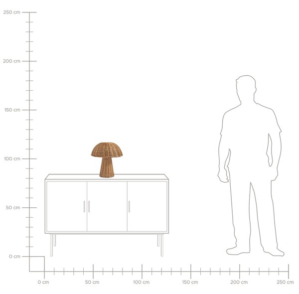 Stolní lampa Houba ALERO Ratan Přírodní