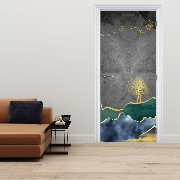 Fototapeta na dveře - Horská scenérie (95x205cm)