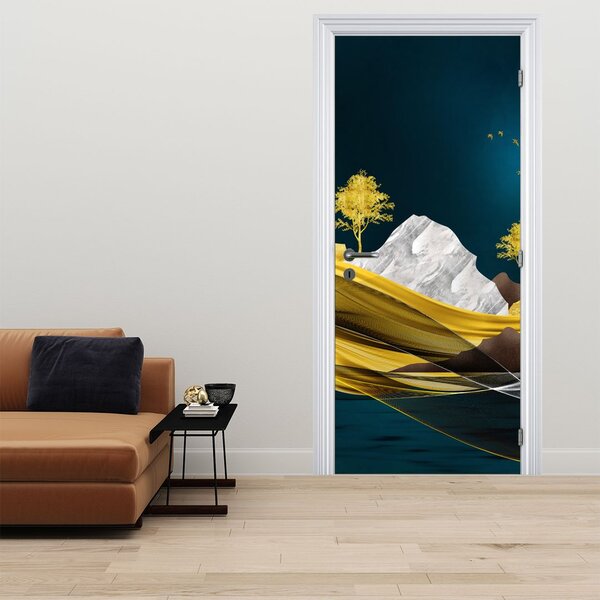 Fototapeta na dveře - Jelen v krajině (95x205cm)