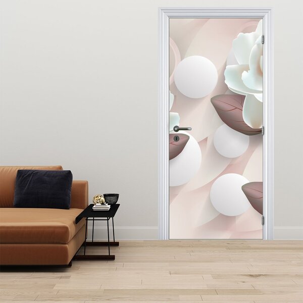 Fototapeta na dveře - Květy růží (95x205cm)