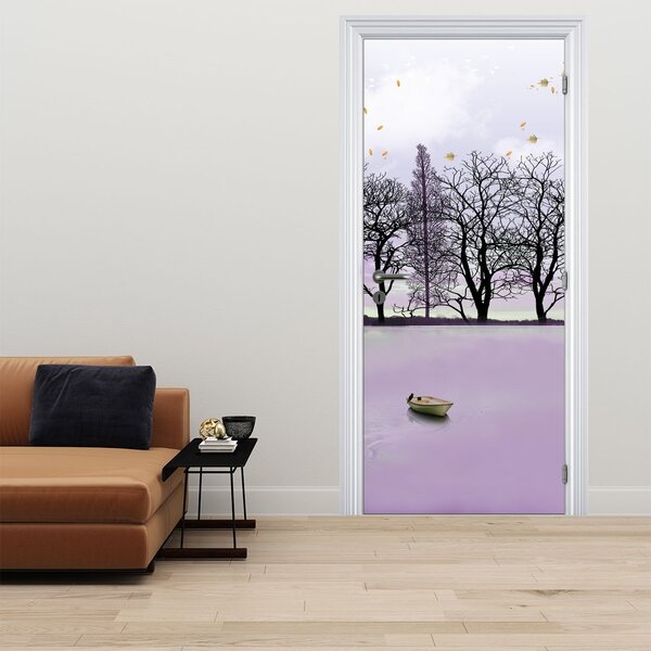 Fototapeta na dveře - Pramice na jezeře (95x205cm)