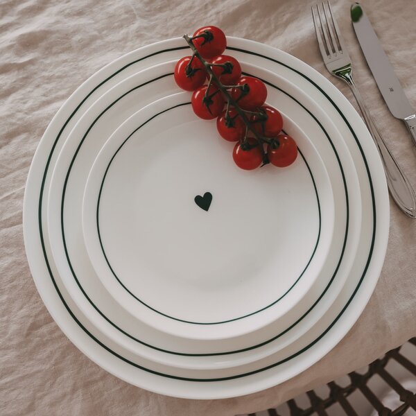 Porcelánový talíř Heart Ø 20,4 cm – green