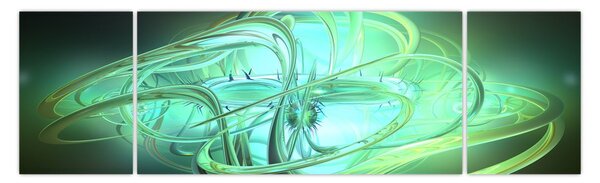 Obraz zelené abstrakce (170x50 cm)